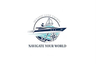 design modern boat, yacht, shipping logo