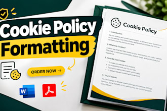 professionally format your cookie policy document