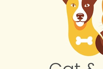 design custom pet logo design dog, cat, animal branding
