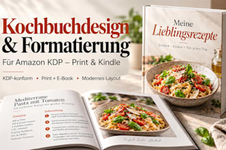 dein kochbuch für amazon KDP print und kindle professionell formatieren