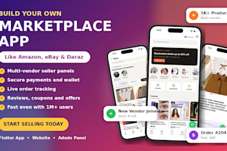 build a multi vendor marketplace app like amazon ebay or daraz or a shopify