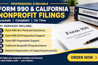help prepare nonprofit form 990 and california nonprofit filings