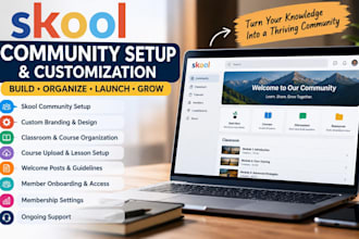 set up and customize your skool community and classroom skool course curriculum