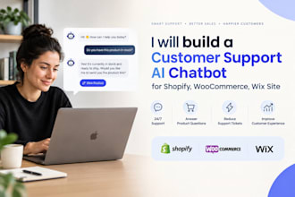 build a customer support ai chatbot for shopify store, woocommerce, wix website