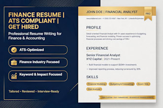 create professional ats resume for finance, banking and accounting