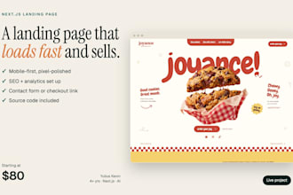 build a fast nextjs landing page for your business