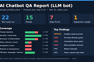 test your ai chatbot or ai agent and deliver a detailed bug report