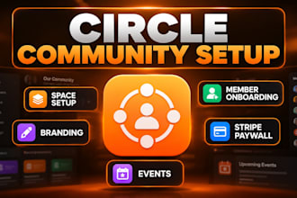 set up circle so community, online courses, and membership site