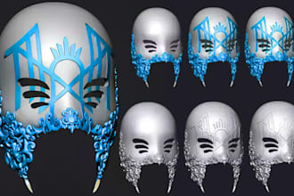 create 3d mask, 3d helmet and 3d cosplay armor stl for 3d printing, anime mask