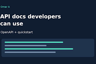 write clear API documentation with openapi and a developer quickstart