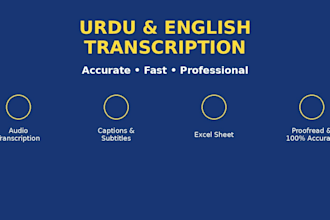 do urdu and english transcription and data entry