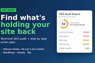 audit your website SEO and give a step by step fix plan