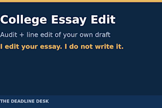 edit your college application essay, line edit of your own common app draft