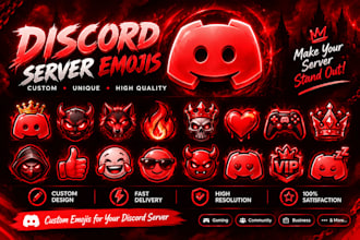 create 5 custom discord emojis with a unique hig