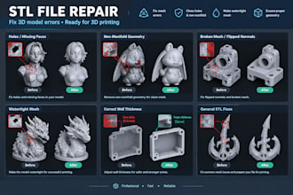 repair and fix your stl file for 3d printing