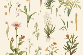 design custom botanical illustrations for flowers and plants