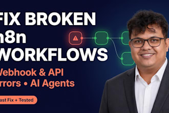 fix broken n8n workflows, webhook and API errors