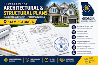 architectural, structural plan, engineering review permit drawing, stamp georgia