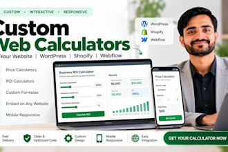 build a custom interactive web calculator for wordpress, shopify, or webflow