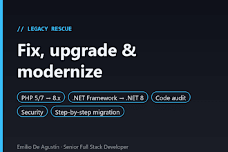 fix, upgrade and modernize your legacy PHP or asp net app