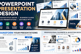 redesign powerpoint presentations and investor pitch decks