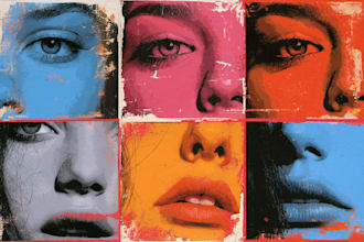 do all type face sketch pop art design