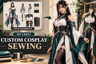 create your custom cosplay outfit from reference images for your measurements