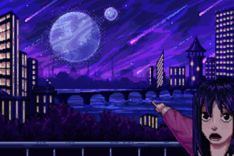 draw pixel art backround, scene for game, vtuber,  stream