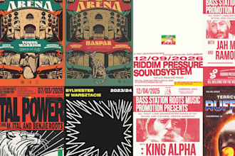 design a bold gig poster for your music event, band or festival