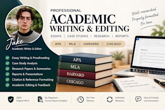 edit and format academic papers in apa, mla, harvard and chicago