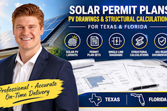 create residential solar permit plans and pv drawings