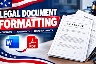 professionally format legal documents, contracts and agreements in word and PDF
