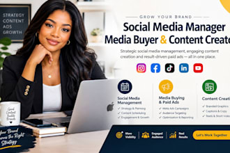 be your social media manager,media buyer and content creator
