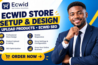 setup and design ecwid ecommerce store, upload product to ecwid store, ecwid seo