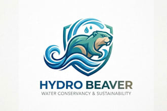 design modern water conservancy beaver logo design