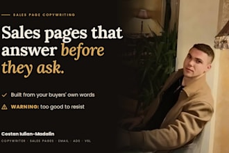 write persuasive sales copy for sales pages, landing pages