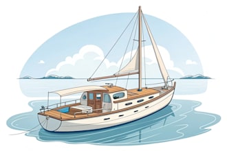 draw vector line art from your boat, yacht, or any ship