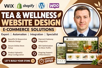 design tea shop website wellness store herbal website ecommere website