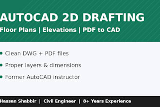 convert PDF to autocad dwg and draft 2d floor plans and elevations