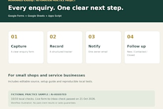 set up a google forms enquiry tracker with email notifications