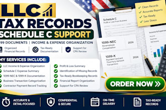 organize llc tax records schedule c income expenses and 1099 documents