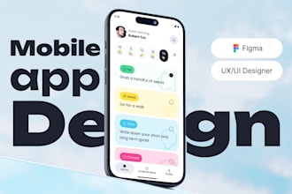 design mobile app UI UX in figma for ios and android
