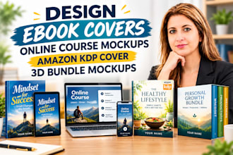 design ebook covers online course mockups amazon kdp cover 3d bundle mockups