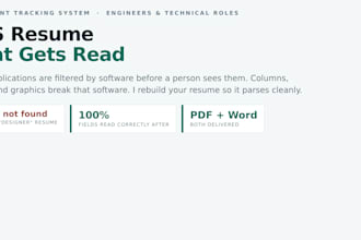 write an ats optimized resume for engineers