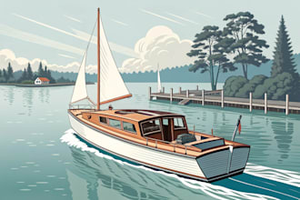 draw your boat into vector illustration art