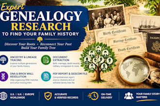 do expert genealogy research to find your family history