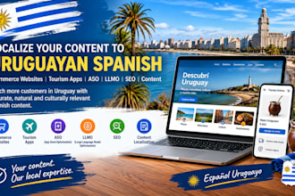 localize uruguayan spanish ecommerce websites tourism apps aso llmo SEO content