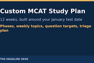 create a personalized mcat study plan, dated to your january test date