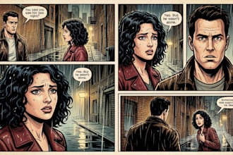 design ai comic book, manga, and cartoon illustrations consistent character