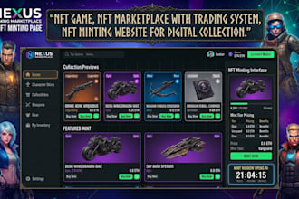 nft marketplace with trading features, nft game, minting website for collection